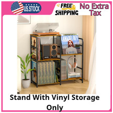 Record Player Stand, Turntable Stand with Vinyl Storage Holds up to 300 Albums