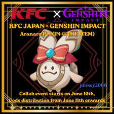Genshin Impact x Japón KFC Alhaitham y Kaveh Aranara código de canje de mascotas solamente