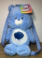 NEW Care Bears Grumpy Bear 17" Plush Backpack Zipper Pouch Bag Tote Brand