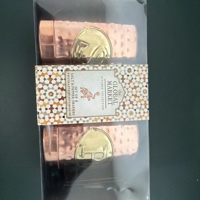 Global Market Kitchen Collection Set Of 2 Copper Salt & Pepper Shakers