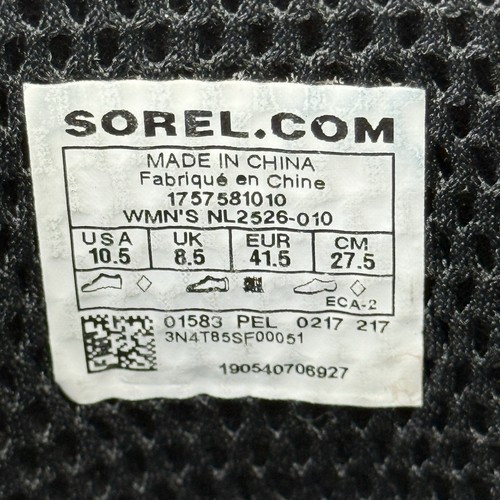 Sorel Joan Wedge Chelsea Rain Boots Women Sz 10.5 Rubber Black Ankle NL2526-010 - Picture 9 of 13
