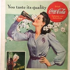 Dogwood Flowers Woman Coca Cola Coke Soda Pop Ad Vintage 1942 Magazine Print