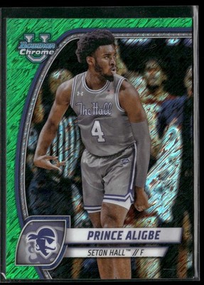 2024-25 Bowman University Chrome #82 Prince Aligbe Green Shimmer Refractor