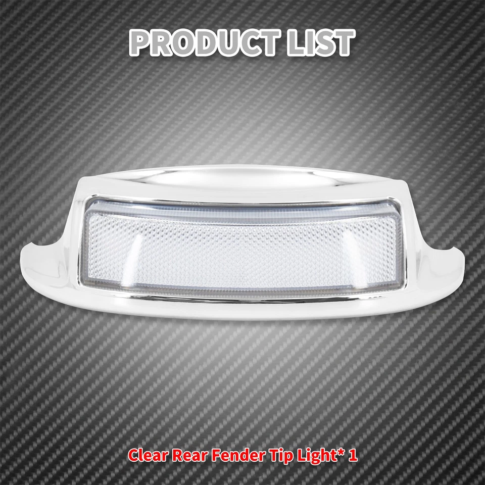 Rear Fender Tip Light Clear Lens Turn Signal Fit For Harley Touring FLHT 2009-23 - Image 4 of 4
