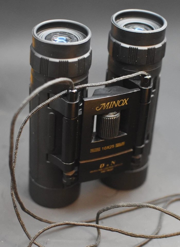 Minox 10x25 Compact Binoculars D&N Optics w/ Case & Manual Clear Optics - Image 2 of 4