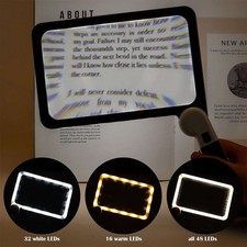 5X Magnifying Glass w/ 48 LED Light Clarity Handheld Seniors Reading Magnifier