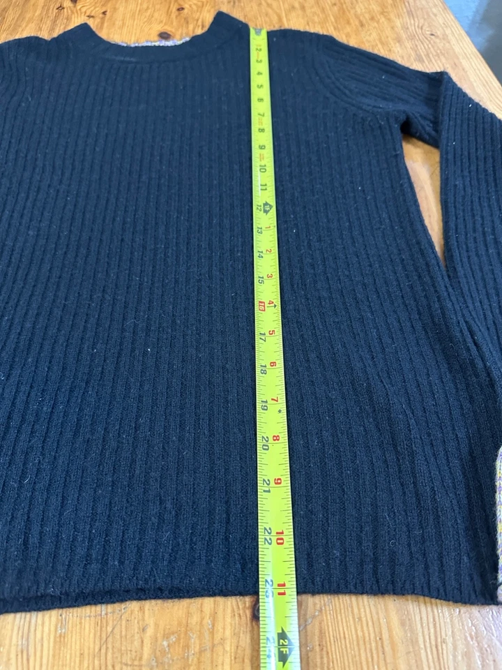 JigSaw Women sweater Rib knit Cashmere wool blend black size s - Image 3 of 4