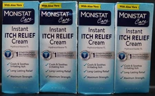 4 Pk Monistat Care Instant Itch Relief Cream W Aloe Vera 1oz Ea Exp: 9/26 New