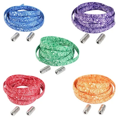 5 Paar Paisley Muster Flach Elastisch No-Tie Schnürsenkel Self-Cutting - Bild 1 von 4