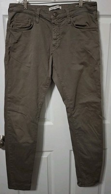Mavi Jeans Co. Womens 34/32 Mid Rise James Skinny Ankle Olive Green Khakis