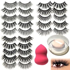 30 Pairs Style Natural False Long Eyelashes Crossed Reusable Soft Fake Lashes