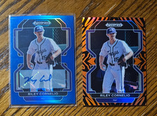 Riley Cornelio -2022 Prizm Draft Picks Tiger Stripe #/99 +Blue Autograph #/99