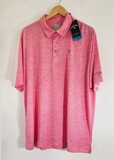 NEW Callaway Men's Opti-Dri Polo Shirt 2XL Pink Performance Golf Lightweight NWT