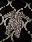 Laura Ashley Gray White Floral Knit Romper Long Sleeve Buttons Ruffle 0-3M — photo 1