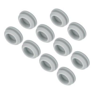 10 x Silicone Snap in Locking Hole Plugs 16mm Narrow Groove 2mm Grey