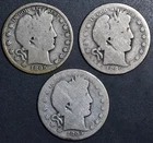 1895-POS 50C BARBER SILVER HALVES 3 Coins KM# 116 Grade: AG/G A7935