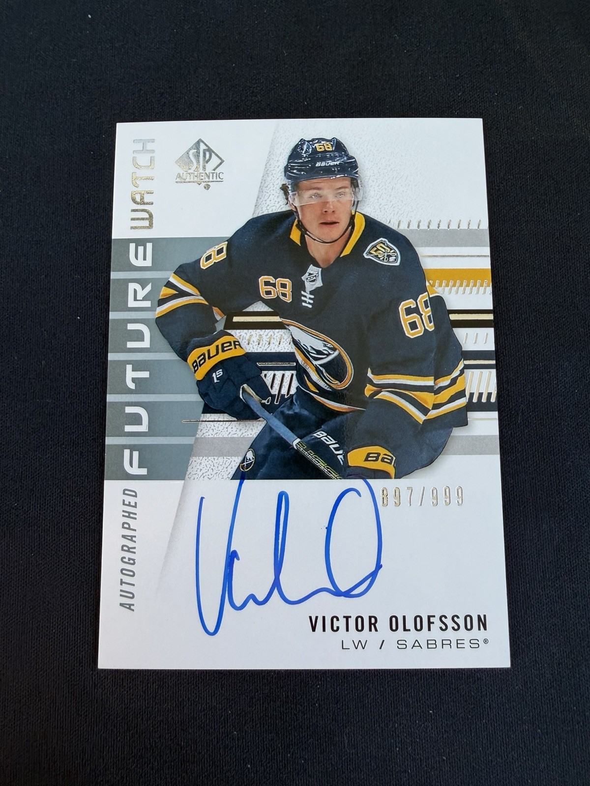 2019-20 SP Authentic Future Watch Auto 897/999 Victor Olofsson Buffalo Sabres