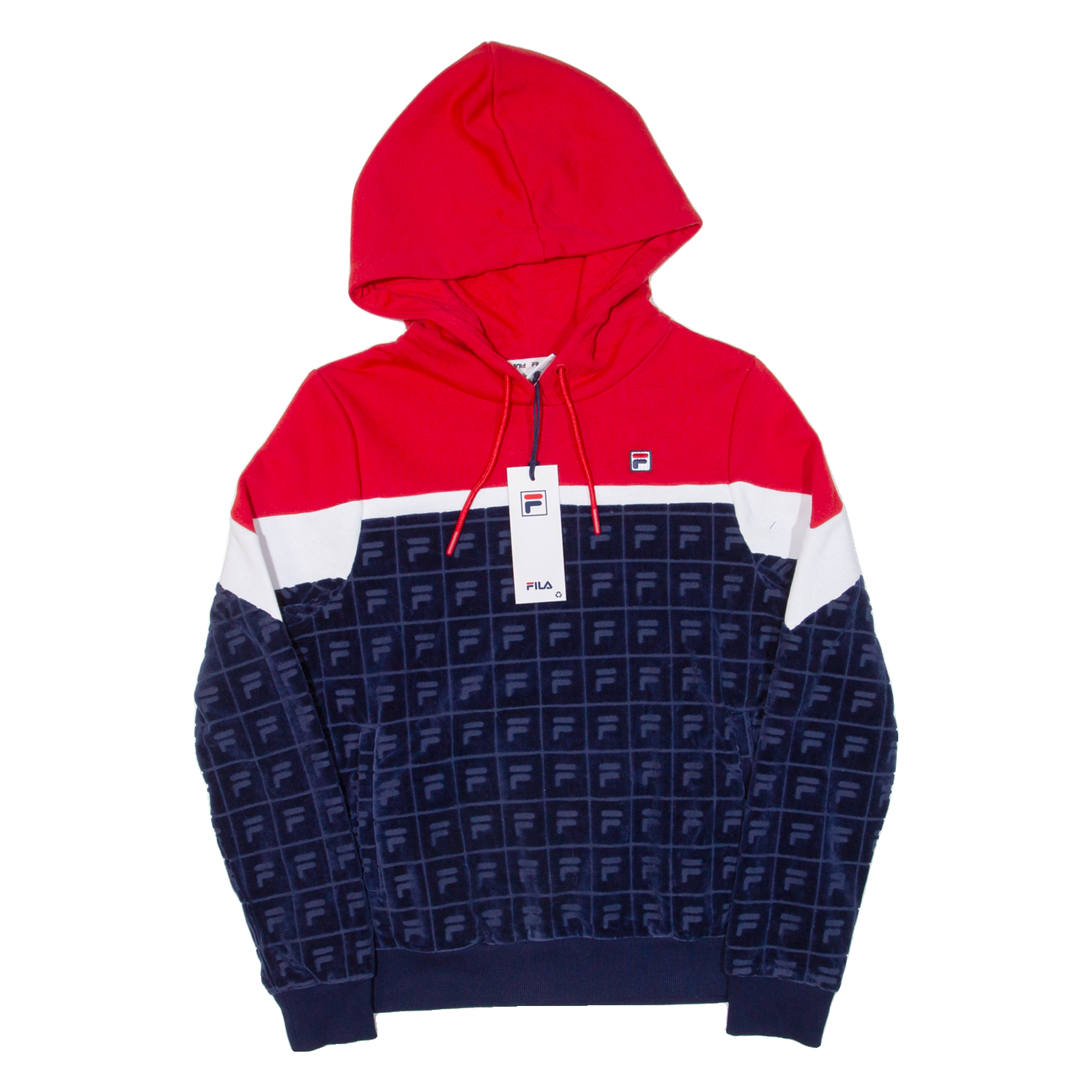 FILA Felpa con cappuccio uomo blu XS