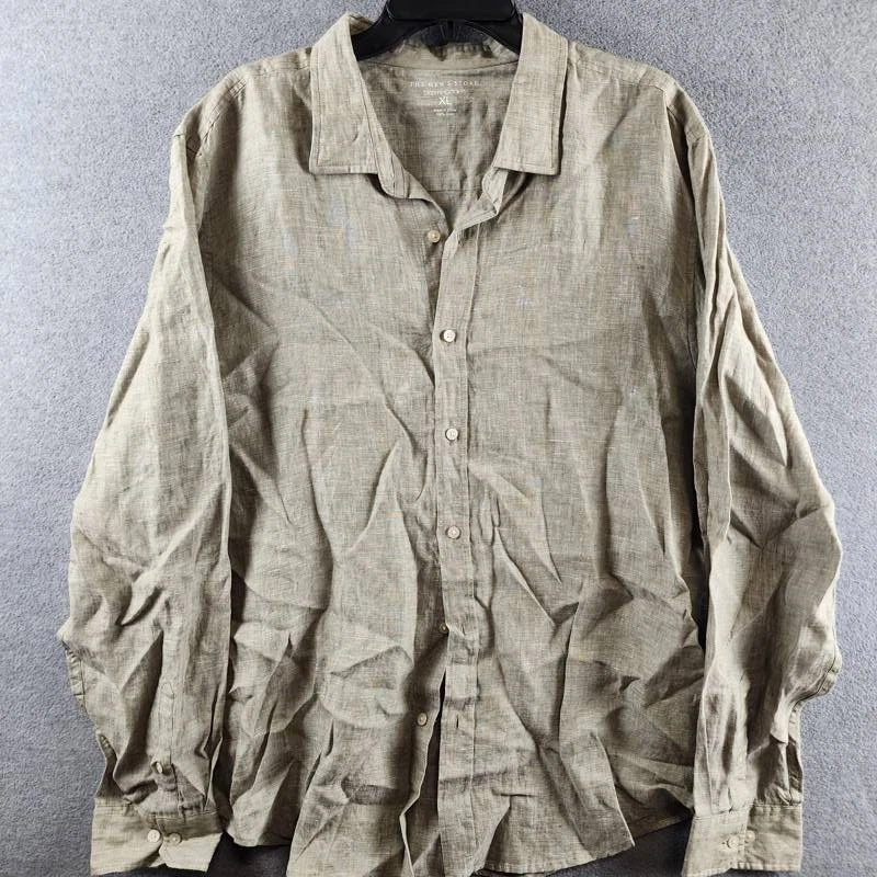 The Men's Store at Bloomingdale's Yarn-Dyed Standard Fit Linen Shirt XL Mermaid
Opens in a new windo