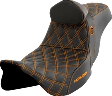 Saddlemen SDC Pro Series Orange Lattice Seat & Backrest for 08-24 Harley Touring