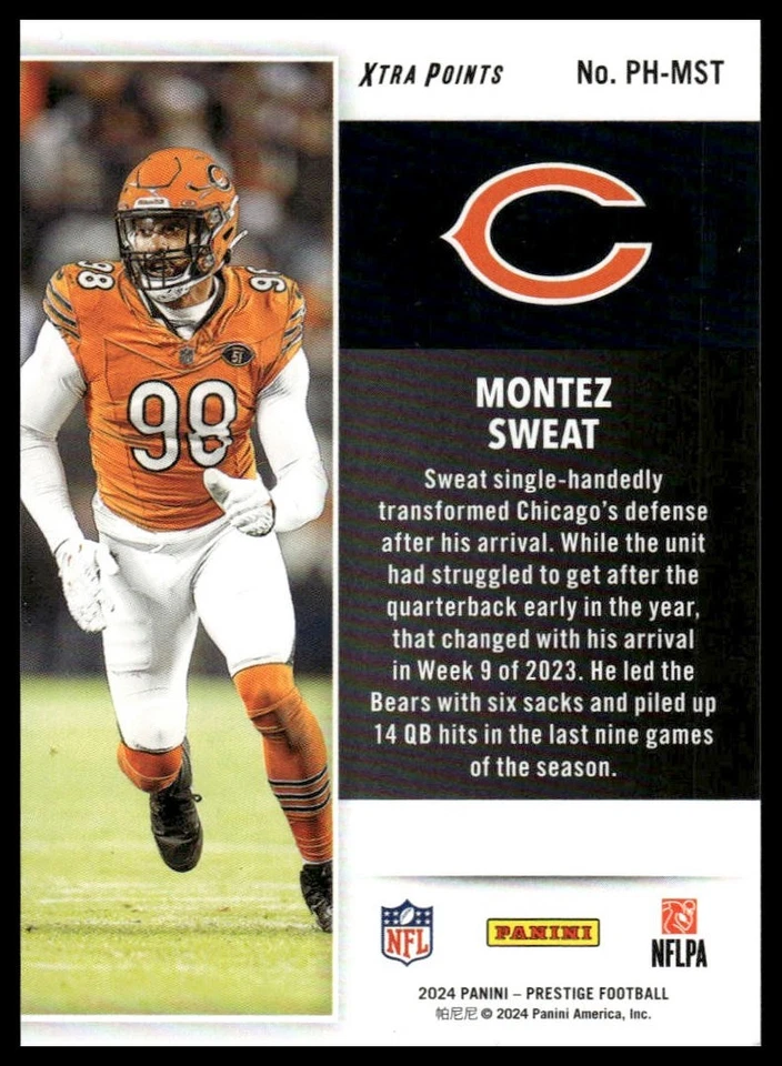 2024 Panini Prestige #PH-MST Montez Sweat Power House Xtra Points Red #/399 - Image 2 of 2
