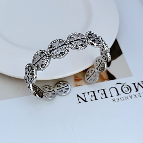 Tory Burch Classic Double T Logo Crystal Shining Bracelet Lady Perfect Gift