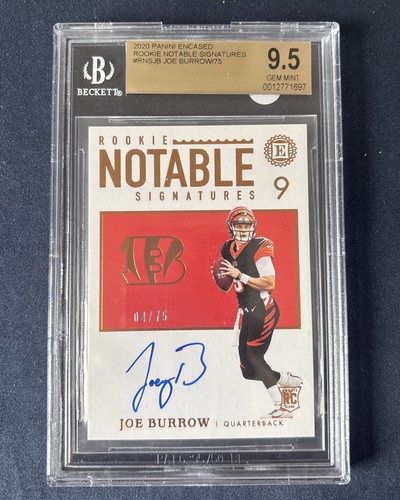 Joe Burrow Autographed Signed Cincinnati Bengals 2020 Encased Rookie Notable s /75 BGS 9.5 Auto 10 Gem Mint 