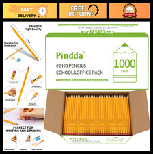 Bulk Pack of 1000 Pre-Sharpened 2 HB Yellow Pencils with Erasers - Ideal for Sc