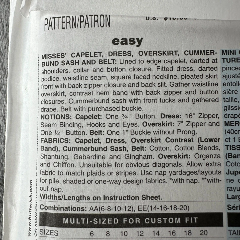 Butterick Retro 52 Dress Sewing Pattern B5032 Sizes 14-20 Capelet Overskirt Easy - Image 4 of 4