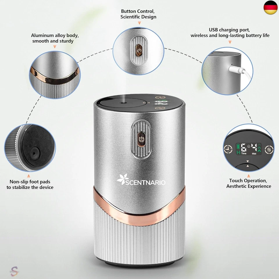 Diffuser Für Ätherische Öle, Duftöl Diffuser - Auto Diffusor 2 Modi, 4 Kal - Bild 3 von 4