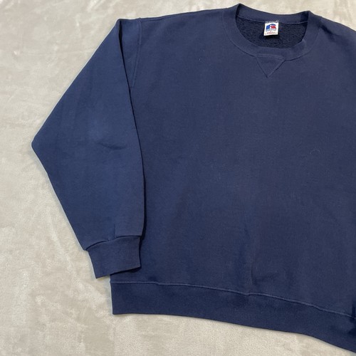 Sudadera de Colección Russell Athletic Calce Cuadrado Talla Grande Azul Marino En Blanco Años 90 Desteñida al Sol - Imagen 7 de 7