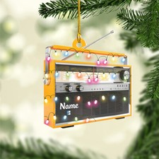 Personalized Radio Receiver Christmas Ornament, Custom Radio Car Ornament