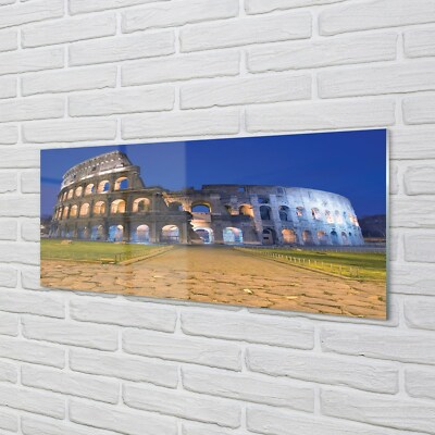 Tulup Acrylglas 125x50 Wandkunst Sunset Rom Colosseum