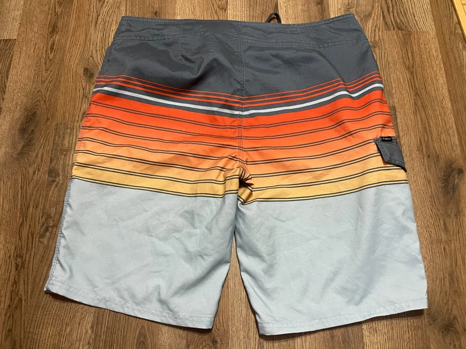 Pantalones cortos O'Neill, para hombre talla 34, gris naranja, bañador, cordón Foto 2 de 4
