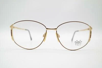 Lunettes Vintage Luxottica 2158 Or Cuivre Ovales Monture Neuve - Photo 1/4