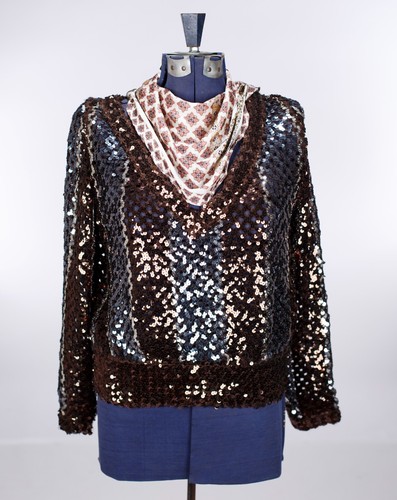 Vintage Adde California Sequin Top Women’s Size 14 L Retro 1970 Disco RN#984246