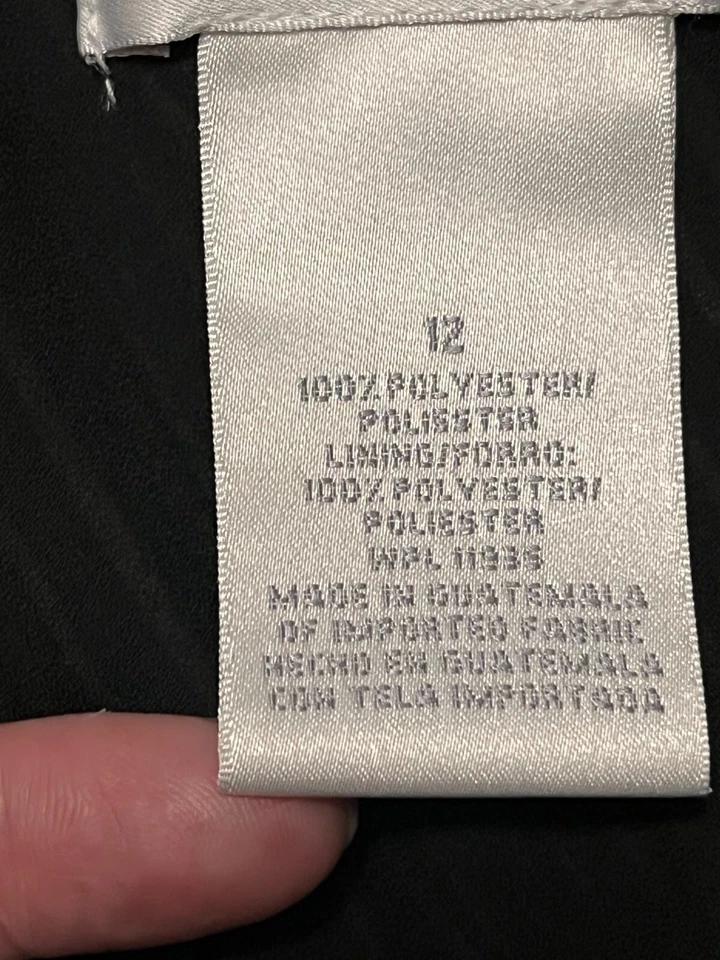 Worthington Sz 12 черный розовый в полоску трапециевидный Midi юбка ассиметричный кромки Y2K - Изображение 4 из 4