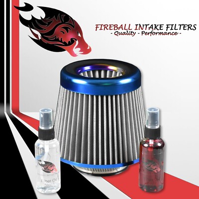 3'' Reusable High Flow Performance Cold Air Intake Filter Kit Silver For Hummer