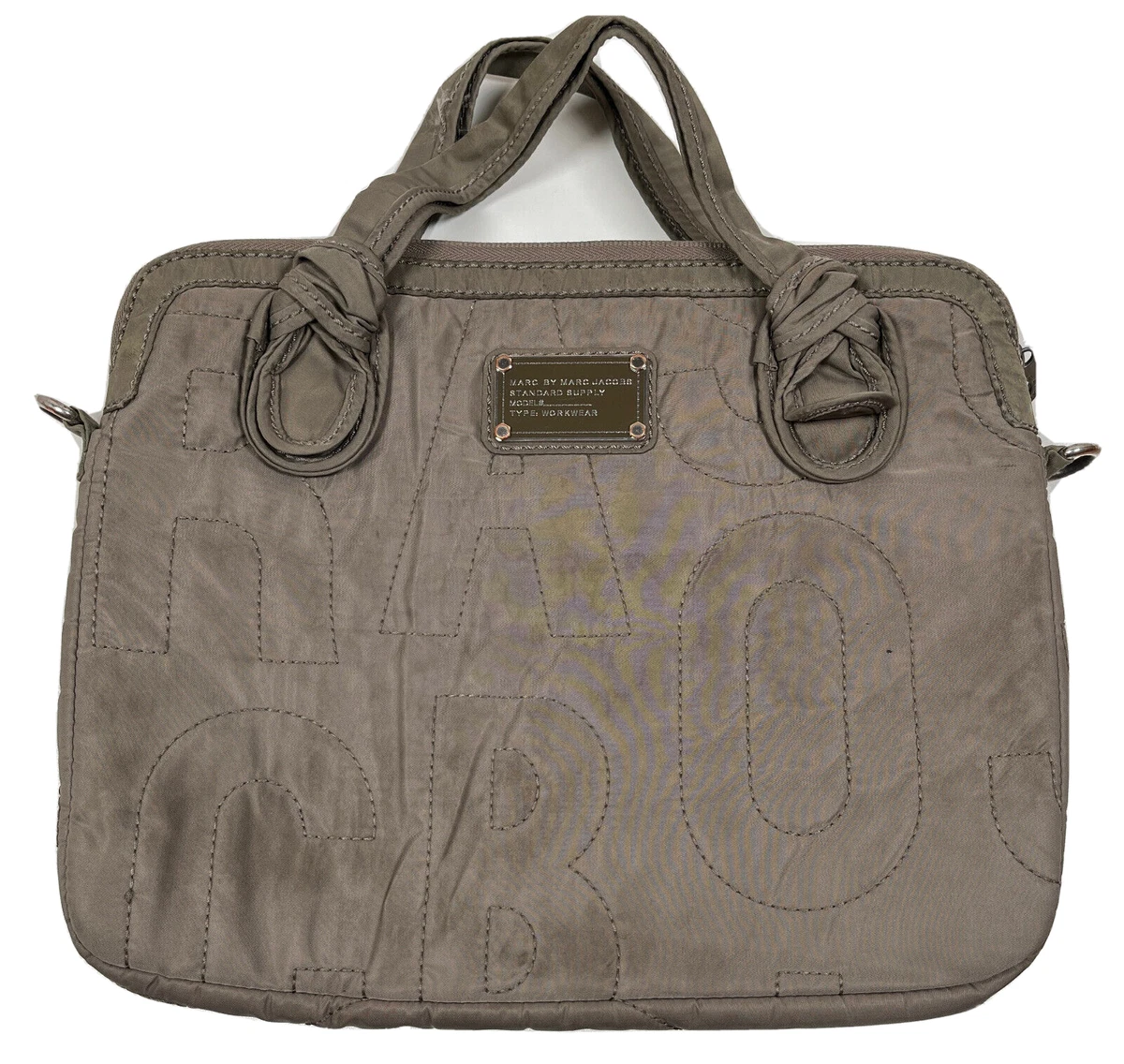 Marc by Marc Jacobs Workwear Nylon 13” Laptop Computer Bag Tote Tan Brown  Padded