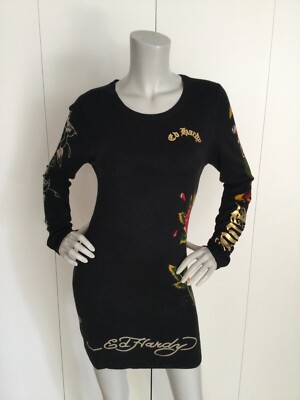 Ed Hardy By Christian Audigier Black Dress Size S | eBay