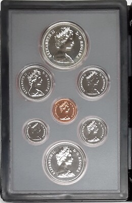 1980 Canada Proof Set 7 GEM Coins & 50% Silver Dollar In RCM Case
