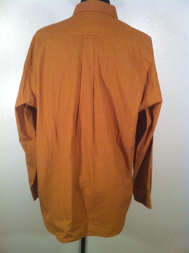 Mens HENRY JACOBSON XL Orange Plaid Long Sleeve Button Front Shirt VGUC - Picture 6 of 7