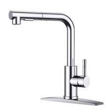 Forious Single Handle Kitchen Faucet Pull Out Sprayer Polished Chrome WW005CH