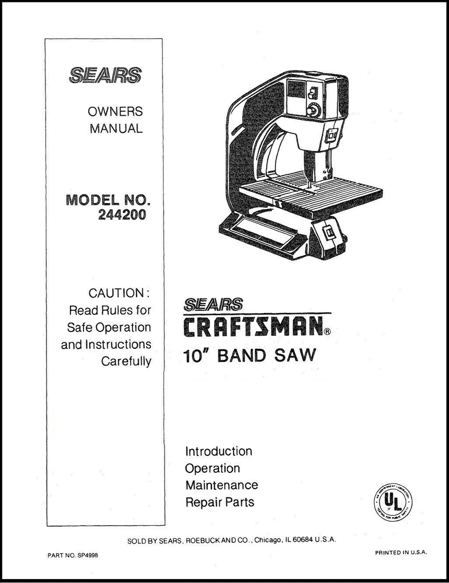 Sears 10 2024 inch band saw