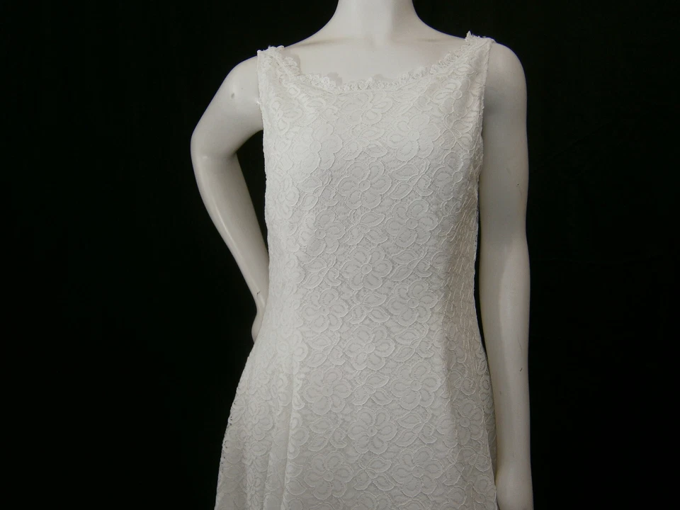 CAROLINA HERRERA WEDDING GOWN DRESS CUSTOM SIZE 12 WHITE CORDED LACE SILK SATIN - Image 3 of 4
