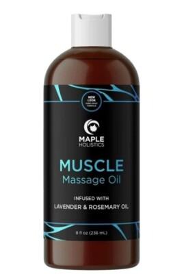 Maple Holistics Lavender Muscle Massage Oil for Massage Therapy- 8 Oz