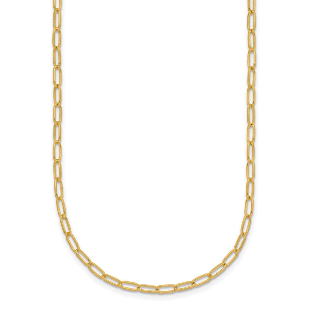 18k Yellow Gold Polished 2.4mm Solid Flat Oval Link 20 Inch