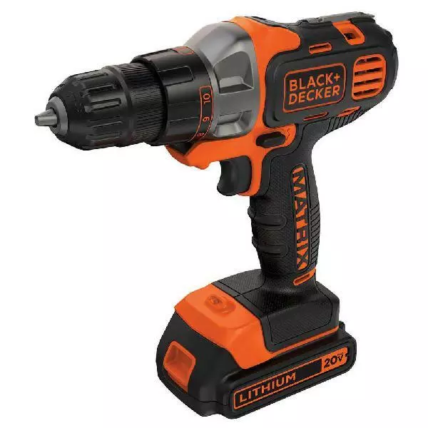 Matrix 20V Max* Power Tool Kit, Includes Cordless Drill, 12 Attachments And  Storage Case