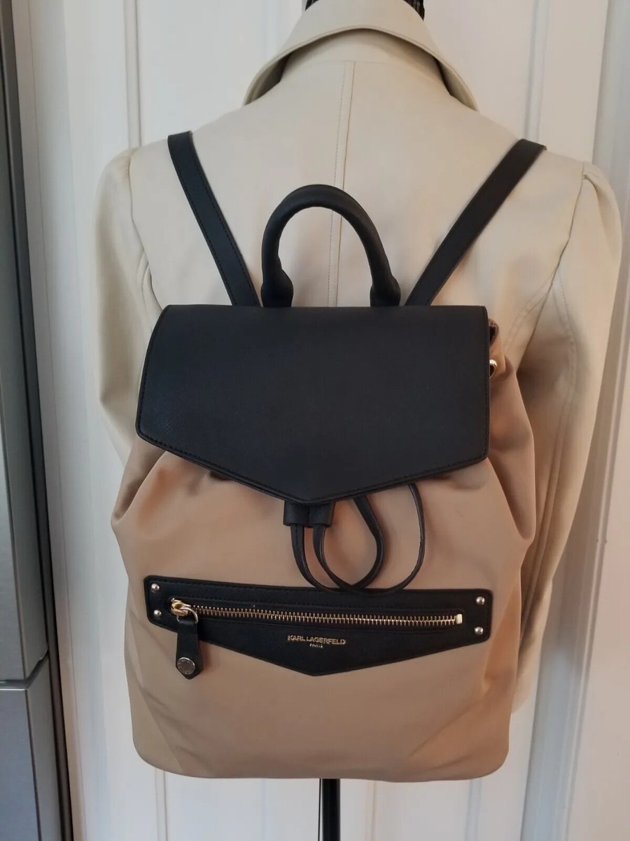 EUC Karl Lagerfeld PARIS Womens Nylon Backpack Travel Bag  display picture 3