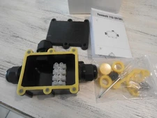 Deenlai FSH713 IP68 Waterproof Black Plastic 4-Way Electrical Junction Box New